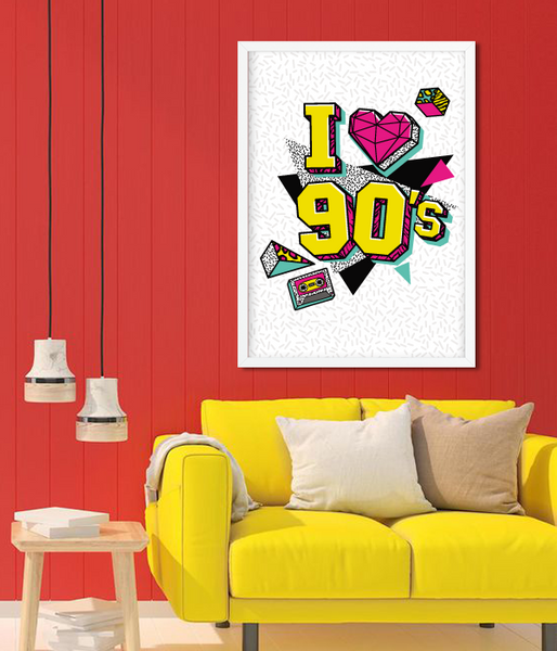 Декоративний постер для вечірки в стилі 90-х 2 розміри без рамки (04199) 04199 (A3) фото