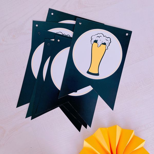 Паперова гірлянда для прикраси пивної вечірки "Beer" 8 прапорців (05001) 05001 фото
