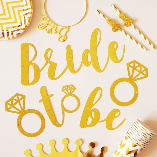 Золотая гирлянда для девичника "Bride to be" (B228) B228 фото