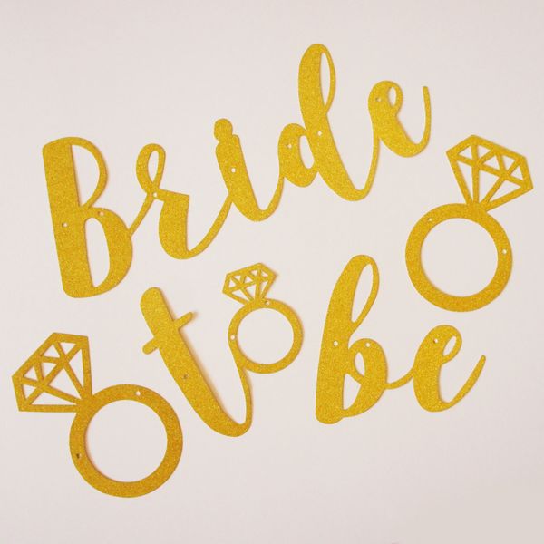 Золота гірлянда для дівич-вечора "Bride to be" (B228) B228 фото