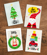 Набір стильних барвистих новорічних міні-листівок 4 шт (40-2290) 40-2290 фото