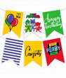 Гірлянда із прапорців на дитячий день народження "PJ Masks" 12 прапорців (PJ5062)