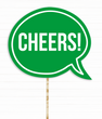 Табличка для фотосессии "Cheers!" зеленая (02981)