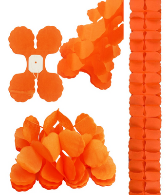 Объемная бумажная гирлянда "Orange" (3 метра) 079027 фото