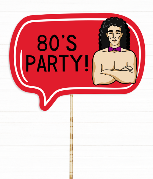 Табличка для фотосесії "80's party" (05083) 05083 фото