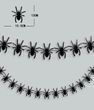 Фигурная бумажная гирлянда с пауками на Хэллоуин 16 шт (H672)