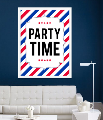 Постер для американской вечеринки "PARTY TIME" 2 размера (039001) 039001 фото