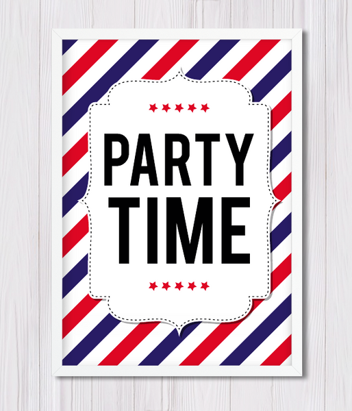 Плакат для американської вечірки PARTY TIME (2 розміри) A3_03900-1 фото