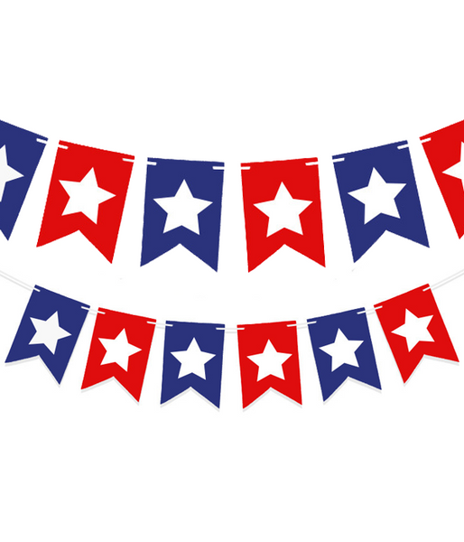 Гірлянда з прапорців для американської вечірки "Stars" 12 прапорців (01292) 01292 фото