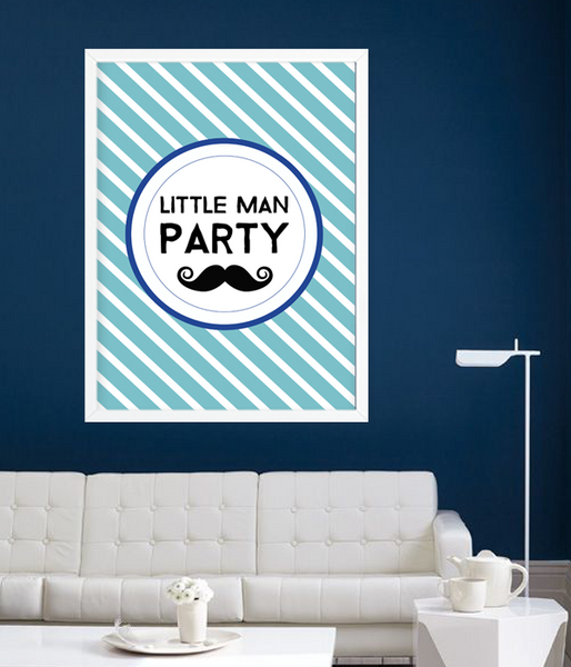 Постер для прикраси дня народження хлопчика "Little Man Party" 2 розміри (0541) 0541 (A3) фото
