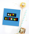 Стильна вітальна листівка на день народження "Happy birthday!" (02160)