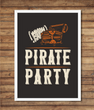 Постер для вечеринки в стиле Пираты "PIRATE PARTY" 2 размера (02375)