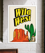 Постер для вечеринки вестерн "Wild West" 2 размера без рамки (W6092)