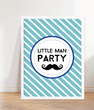 Постер для украшения дня рождения мальчика "Little Man Party" 2 размера (0541) 0541 (A3) фото