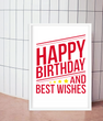 Декор-постер для прикраси дня народження "Happy Birthday and best wishes" 2 розміри (02659)