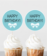 Топперы для капкейков "Happy Birthday!" тиффани 10 шт (02814)