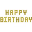 Фольгированные воздушные шары-надпись Happy Birthday золотые 40 см (B492023)