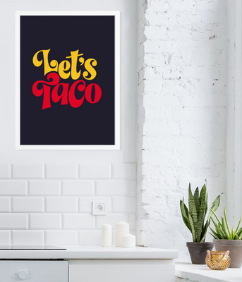 Декоративний постер для мексиканської вечірки Let's Taco 2 розміру без рамки (04401) 04401 фото