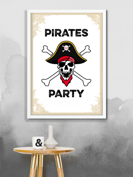 Постер для пиратской вечеринки "PIRATES PARTY" 2 размера (02830) 02830 (А4) фото