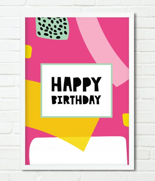 Постер с оригинальным дизайном на день рождения "Happy Birthday!" 2 размера (02096) 02096 фото