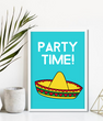 Постер для мексиканской вечеринки "Party Time!" 2 размера (p-16)