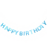 Бумажная гирлянда с глиттерными буквами "Happy Birthday" голубая (M40159)