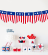 Гірлянда з прапорців для американської вечірки "Америка" 12 прапорців (05012)