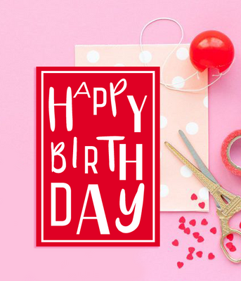 Поздравительная открытка на день рождения с оригинальными буквами "Happy birthday" (02318) 02318 фото