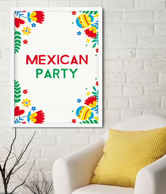 Декор-постер для мексиканской вечеринки "Mexican Party" 2 размера без рамки (04196) 04196 фото