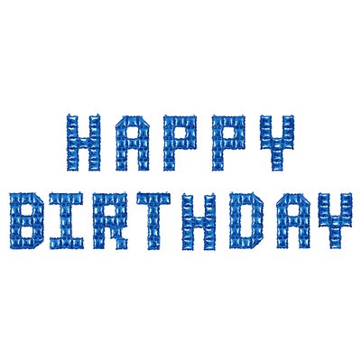 Фольгированные воздушные шары-надпись Happy Birthday синие буквы 40 см (B552023) B552023 фото