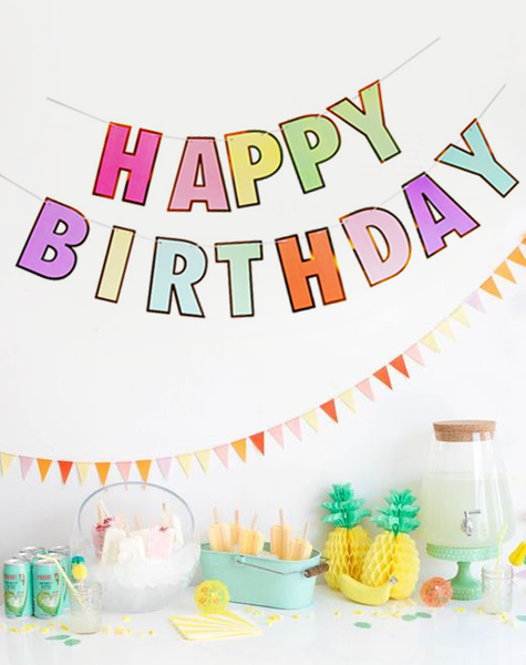Бумажная гирлянда с разноцветными буквами "Happy Birthday" (M40161) M40161 фото