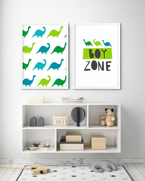 Набір із двох постерів для дитячої кімнати "BOY ZONE" (2 розміри) 01793 фото