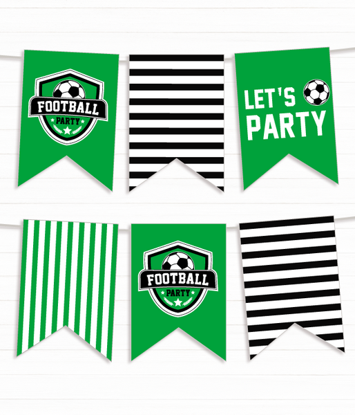 Гирлянда-флажки для прикрашання футбольної вечірки "FOOTBALL PARTY" (12 флажків) F70074 фото