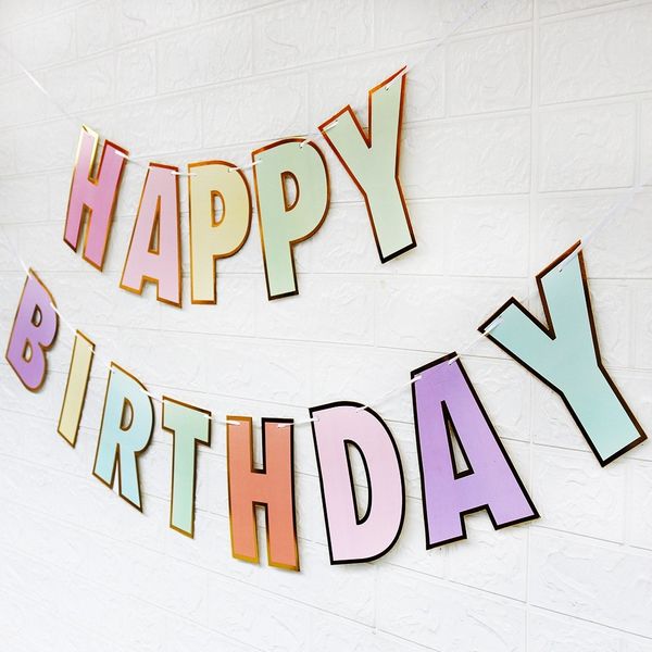 Бумажная гирлянда с разноцветными буквами "Happy Birthday" (M40161) M40161 фото