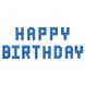 Фольговані повітряні кулі-напис Happy Birthday сині літери 40 см (B552023) B552023 фото 1