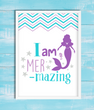 Постер для прикраси свята з русалкою "I am Mermazing" 2 розміри (M02)