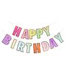 Бумажная гирлянда с разноцветными буквами "Happy Birthday" (M40161)