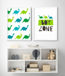Набір із двох постерів для дитячої кімнати "BOY ZONE" (2 розміри)