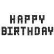 Фольговані повітряні кулі-напис Happy Birthday чорні літери 40 см (B562023)