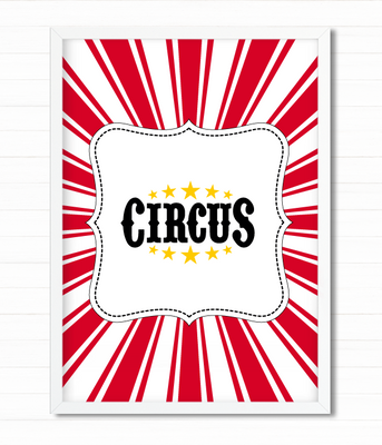 Постер для праздника в стиле цирк "Circus" 2 размера без рамки (A59) A59 фото
