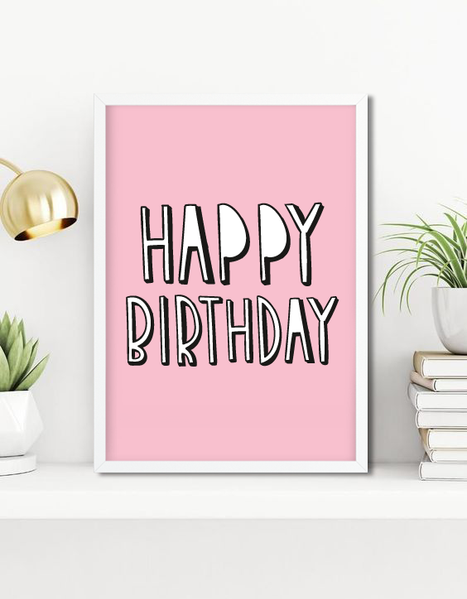 Декор-постер на день рождения "Happy Birthday!" 2 размера (02195) 02195 (A3) фото