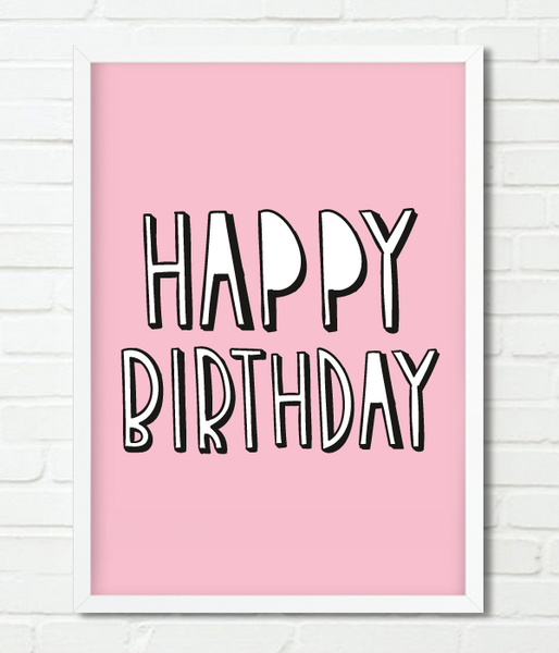 Декор-постер на день народження "Happy Birthday!" 2 розміри (02195) 02195 (A3) фото