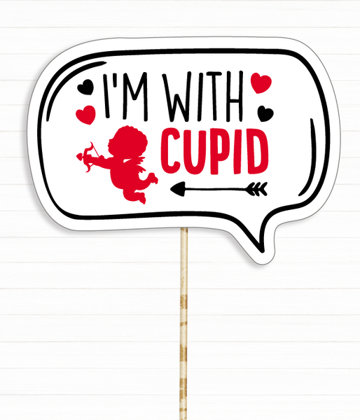 Табличка для фотосесії на День Святого Валентина "I'M WITH CUPID" (VD-71) VD-71 фото