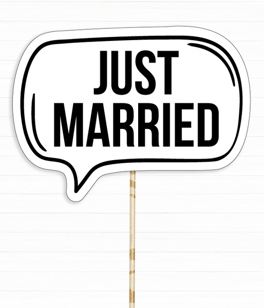 Свадебная фотобутафория - табличка для фотосессии "Just Married" (029077) 029077 фото