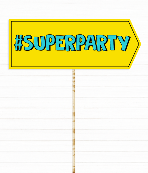 Табличка для фотосессии "#SUPERPARTY" (090145) 090145 фото