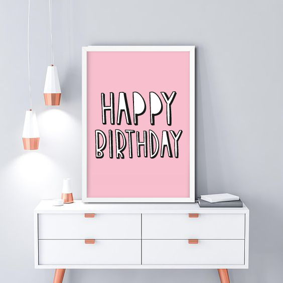 Декор-постер на день народження "Happy Birthday!" 2 розміри (02195) 02195 фото