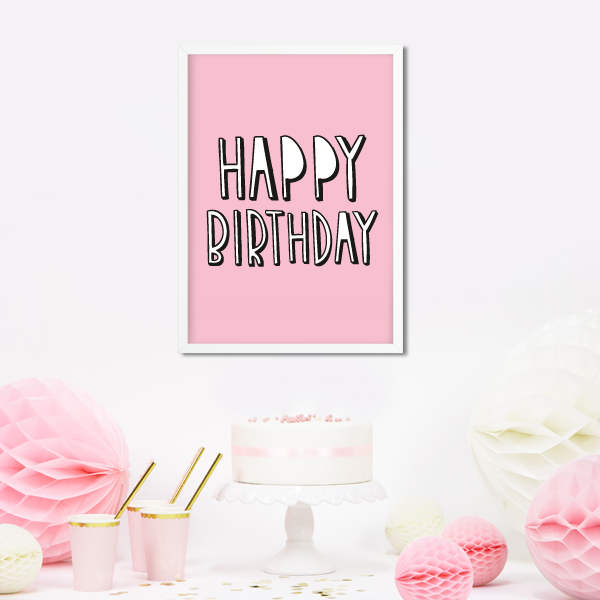 Декор-постер на день рождения "Happy Birthday!" 2 размера (02195) 02195 фото
