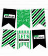 Гирлянда-флажки для прикраси футбольної вечірки "Let's Celebrate" (12 флажків)