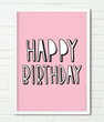 Декор-постер на день рождения "Happy Birthday!" 2 размера (02195)