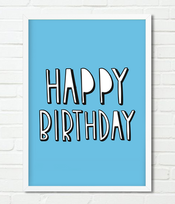 Постер "Happy Birthday!" голубой 2 размера (021030) 021030 фото